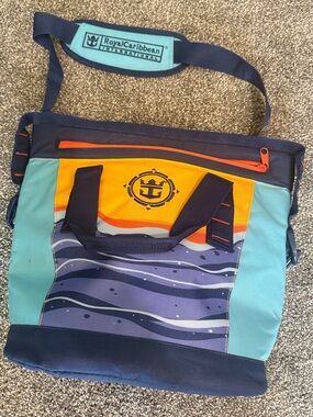 Caribbean Teal, Navy & Orange Cooler Bag